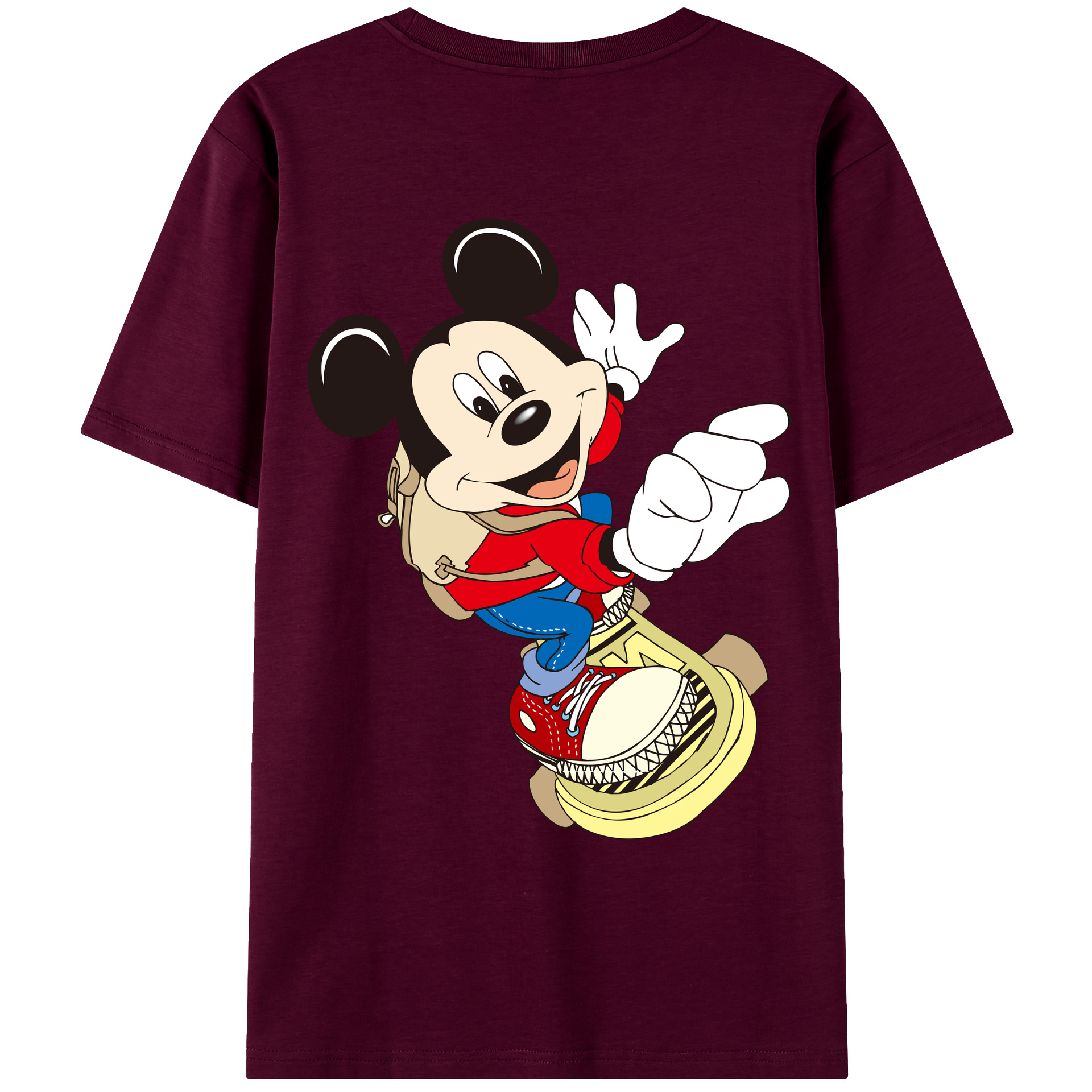 （画像用） ミッキーマウス Mickey Mouse レディース半袖Tシャツ(バックプリント)